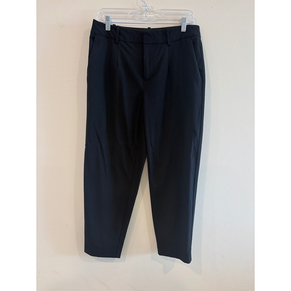 A New Day Womens Black High Rise Ankle Trousers Size 8 Elastic Back Dress Pants
